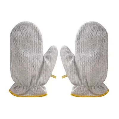 Picture of Housework Cleaning Gloves Steel Wire Ball Dish Washing Gloves Kitchen Dishcloth Dishwashing Cleaning Cloth Cleaning Tools 2 pics(2 pics Gloves)