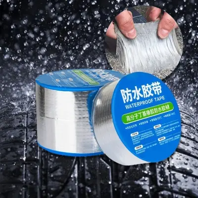 Picture of Aluminum Foil Tape Butyl Waterproof Tape Super Fix Repair Wall Crack Easy to Use 10 mitter(Silver)