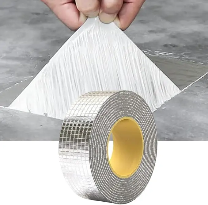 Picture of Big Size Leakage Repair Waterproof Tape for Pipe Leakage Roof Water Leakage Solution Aluminium Foil Adhesive Tape Sealing Butyl Rubber Tape (10 Meter )(Silver)