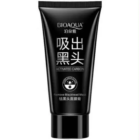 Picture of Bioaqua Bamboo Charcoal Purifying Peel-off Black Mask Blackhead Remover Acne Treatments Face Care Sunction Deep Cleansing - 60gm