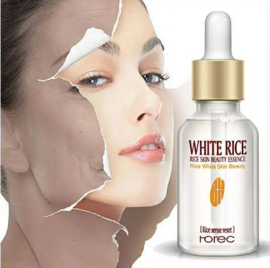 Picture of ROREC White Rice Serum Reduces Wrinkles and Lighten Dark Spots Pore Minimizer Anti- Aging Face Moisturizer Skin Lightening - 15ml