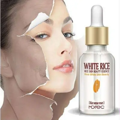 Picture of ROREC White Rice Serum Reduces Wrinkles and Lighten Dark Spots Pore Minimizer Anti- Aging Face Moisturizer Skin Lightening - 15ml