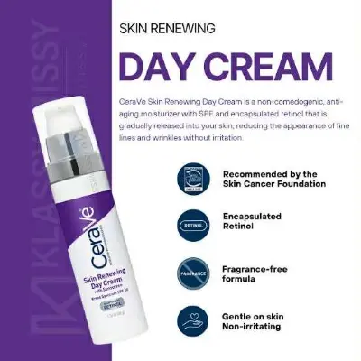 Picture of CeraVe Skin Renewing Day Cream with Sunscreen SPF 30 – Anti-Aging Moisturizer with Encapsulated Retinol, Hyaluronic Acid & Ceramides (50 gm)