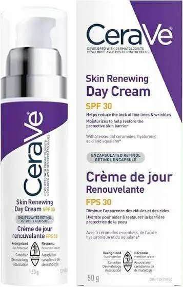 Picture of CeraVe Skin Renewing Day Cream with Sunscreen SPF 30 – Anti-Aging Moisturizer with Encapsulated Retinol, Hyaluronic Acid & Ceramides (50 gm)
