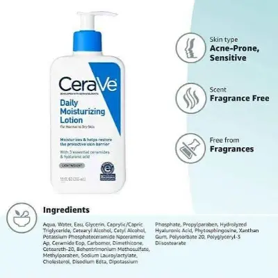 Picture of CeraVe Daily Moisturizing Lotion - Non Comedogenic Hydrating Skin Care - 237 Ml
