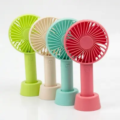 Picture of Rechargeable Portable Handheld Fan with Stand – 1200mAh USB Mini Desk Fan, 3 Speed Cooling Fan for Home, Office & Travel