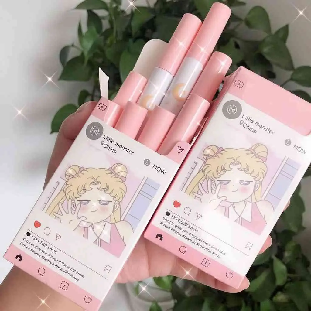 Picture of 8 Pcs/set of Cigarete tube lip glaze set matte white lipstick student gift Lipstick set- 8 color/set