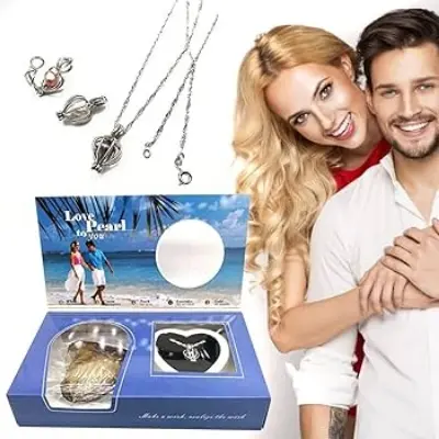 Picture of New 2025 Natural Oyster Wish Pearl Vacuum Can Pendant Necklace Charm Necklace Popular Fashion Women Jewelry Gift