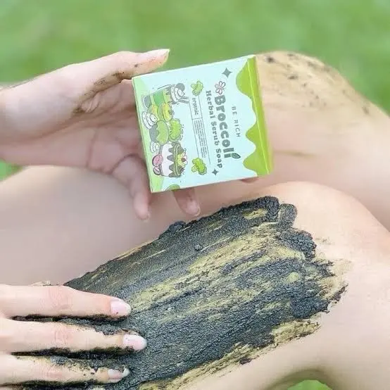 Picture of Broccoli Soap pure natural plant extract lemon cauliflower herbal scrub to brighten skin tone and lighten melanin soap