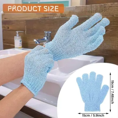 Picture of Exfoliating Gloves | Shower Mitt Scrub Gloves for Smooth Bath - 2 Pcs