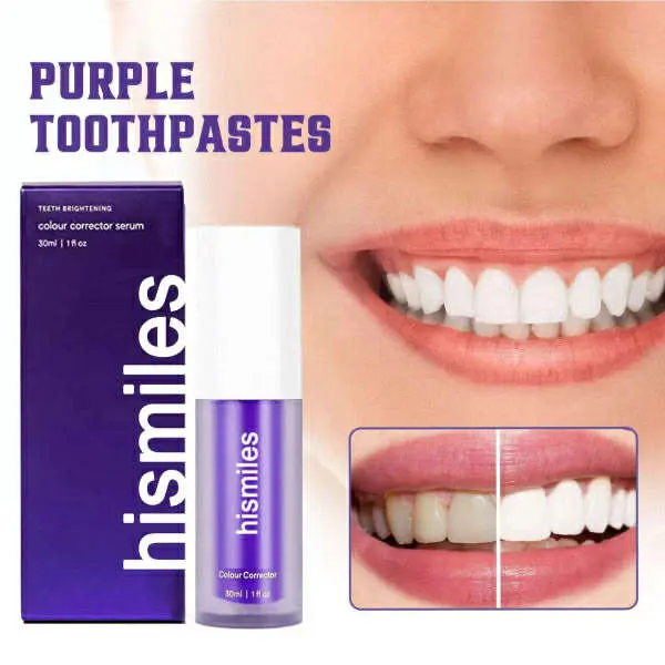 Picture of HISMILE V34 Teeth Removing Deep Smoke Stains Gingiva Protection Purple Orthopedic Toothpaste - Purple Teeth Whitening Toothpaste Kit HISMILE V34 Teeth Removing Deep Smoke Stains Gingiva Protection Purple Orthopedic Toothpaste - Purple Teeth Whitening Toot