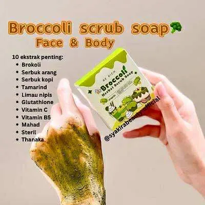 Picture of Broccoli Soap pure natural plant extract lemon cauliflower herbal scrub to brighten skin tone and lighten melanin soap