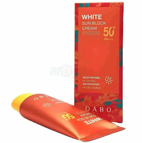 Picture of Dabo White Sun Block Power Sun Shield 50+ Moisturizing Sun Cream Gor Men & Women - 50 ML