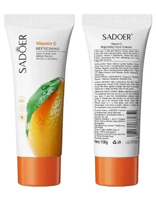 Picture of SADOER Vitamin C Facial Cleanser Rose Aloe Vera Face Wash Natural Moisturizing Deep Cleaning Skins For Women Skin Care Sensitive Skins- 100GM
