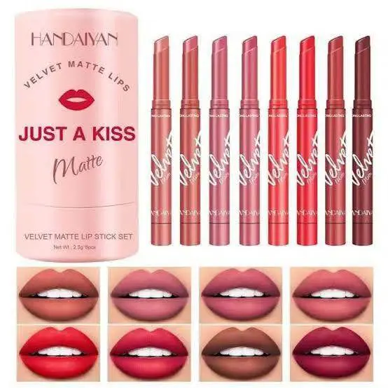 Picture of Handaiyan Just A kiss Moisturizing Brightening Velvet Matte Lip Stick Set – 8 pcs
