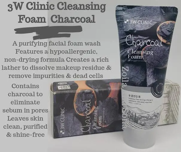Picture of 3w Clinic Charcoal Cleansing Foam- 100ml