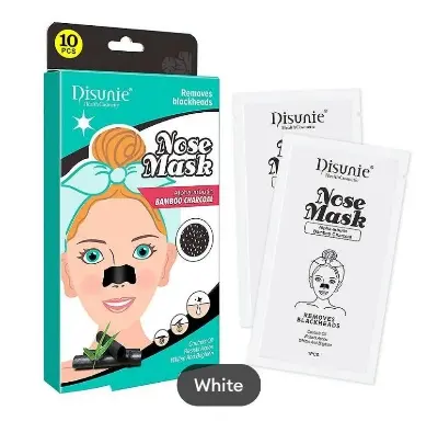 Picture of Disunie 10pcs Deep Cleansing Bamboo Charcoal Blackhead Nose Pore Cleaning Blackheads Remover Nose Patch Mask Sheet