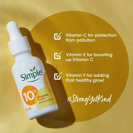 Picture of Simple Serum With 10% Vitamin C+E+F 30ml | For Youthful Glowing Skin & Instant Visible Results | For All Skin Types