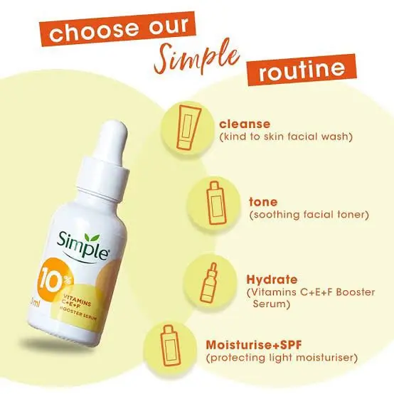 Picture of Simple Serum With 10% Vitamin C+E+F 30ml | For Youthful Glowing Skin & Instant Visible Results | For All Skin Types