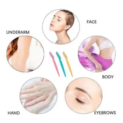 Picture of Eyebrow Razors Facial Hair Remover Shaver Trimmer Shaper for Women - 3Pcs
