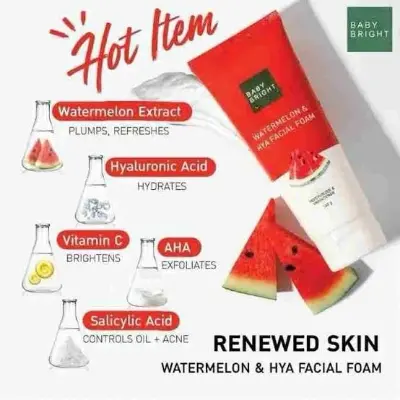 Picture of Baby Bright Watermelon & Hya Facial Foam 160g