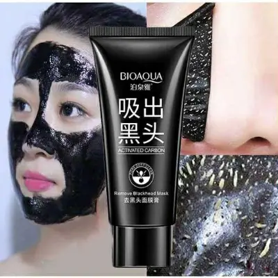 Picture of BIOAQUA Black Mask Activated Carbon Charcoal Blackhead Removal Peel Off Mask Black Nose Nose Film And Oil-Control Depth Clean Pore 60g HZ20