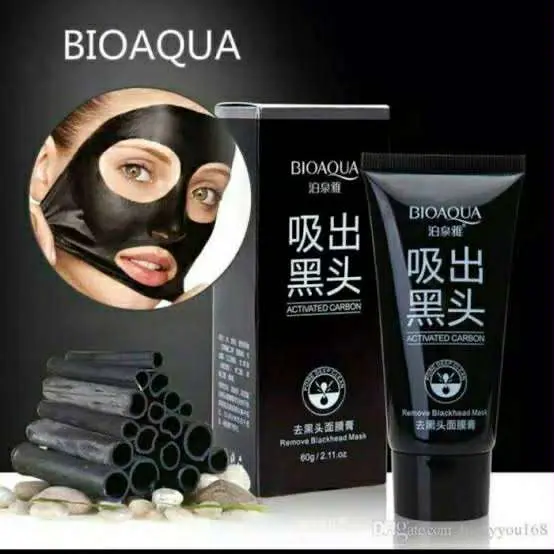 Picture of BIOAQUA Black Mask Activated Carbon Charcoal Blackhead Removal Peel Off Mask Black Nose Nose Film And Oil-Control Depth Clean Pore 60g HZ20