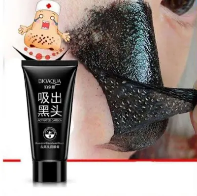 Picture of BIOAQUA Black Mask Activated Carbon Charcoal Blackhead Removal Peel Off Mask Black Nose Nose Film And Oil-Control Depth Clean Pore 60g HZ20