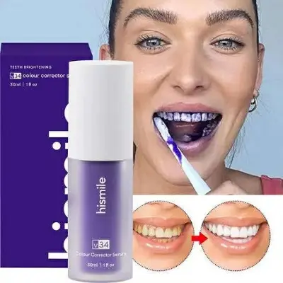 Picture of Hismile V34 Purple Color Corrector Teeth Toothpaste Effective Whitening Teeth Mousse Oral Cleaning Whitening Toothpaste Product