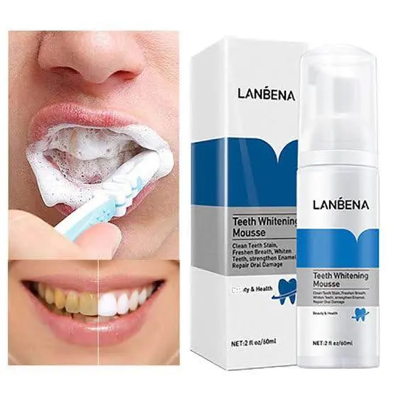 Picture of LANBENA Teeth Whitening Mousse (60ml) Rich & Delicate Foam - Clean Teeth Stain, Freshen Breath, Whiten Teeth, Strengthen Enamel, Repair Oral Damage