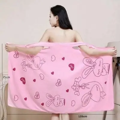 Picture of Towel Bathrobe Women Robes Quick Dry Microfiber Wearable Soft Wrap Spa Beach Body Shower Bathrobe Nightwear