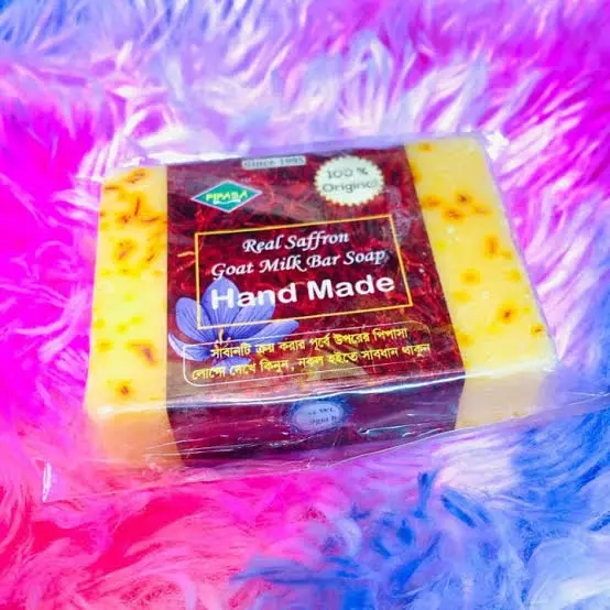 Picture of Hand Made Real Saffron Goat Milk Bar Soap -90g