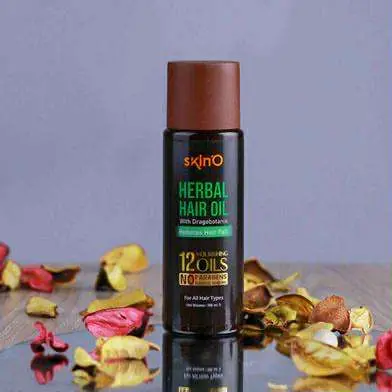 Picture of skin'O Herbal Hair Oil With Dragobotania Reduces Hair fall 100ml