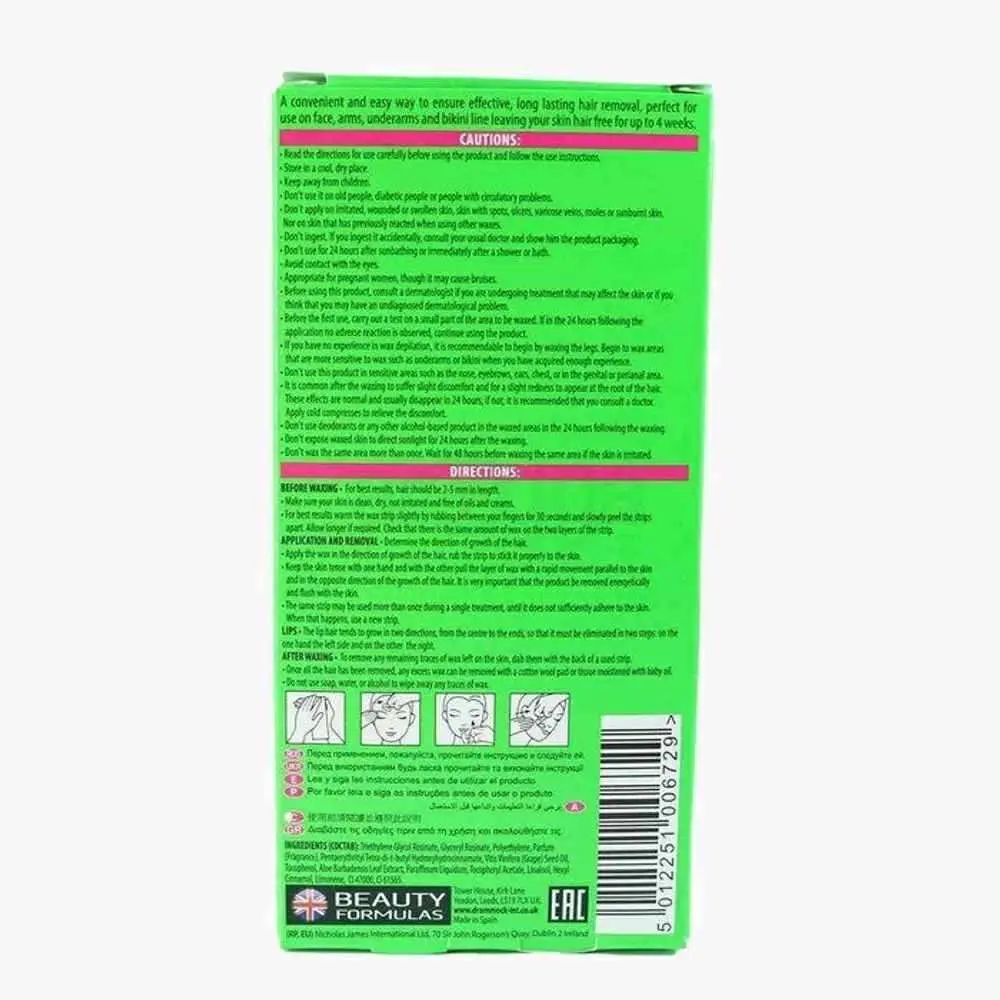 Picture of Beauty Formulas Wax Strips For Face & Bikini Line 36 psc