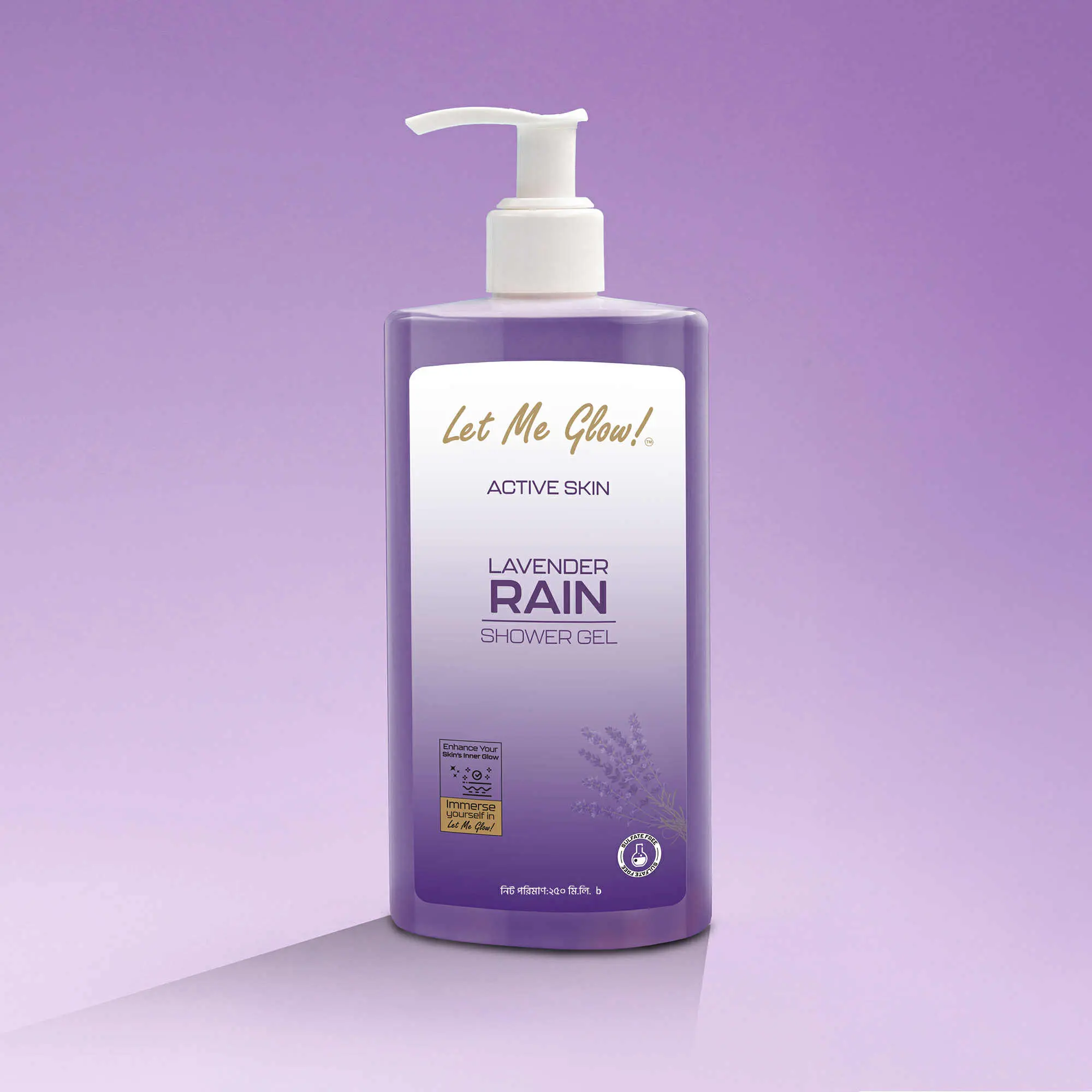Picture of Let Me Glow Active Skin Lvender Rain Shower Gel - 250ml