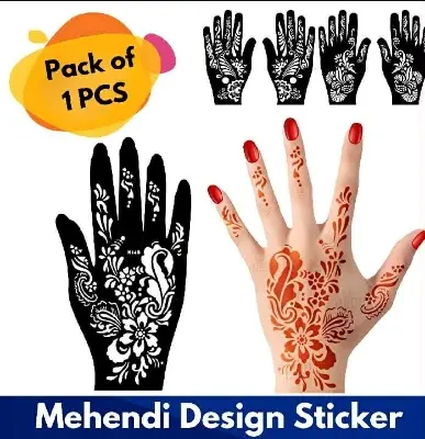 Picture of Mehedi Design Sticker for Girls, Womens & Kids - (Pack of 01 Pcs)