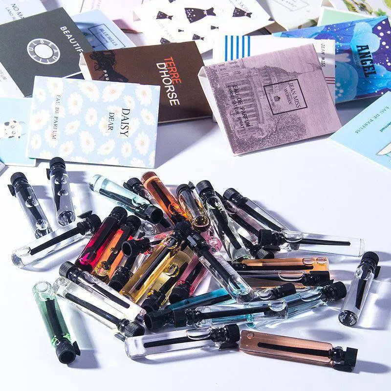 Picture of Fancy printed high-grade fragrance sample cards for glass vial packaging Pocket Perfume For Man & Woman  mini perfume