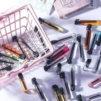 Picture of Fancy printed high-grade fragrance sample cards for glass vial packaging Pocket Perfume For Man & Woman  mini perfume