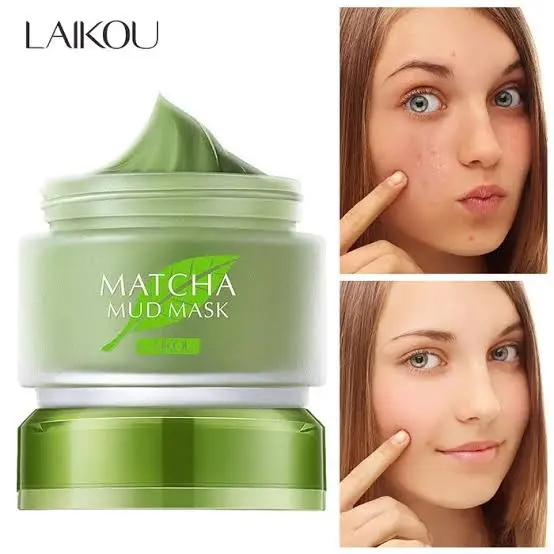Picture of LAIKOU Green Tea Matcha Mud Facial Mask Oil-Control Moisturizing Blackhead Facial Skin -85gm