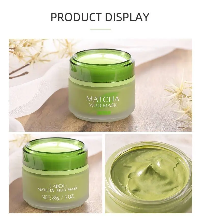 Picture of LAIKOU Green Tea Matcha Mud Facial Mask Oil-Control Moisturizing Blackhead Facial Skin -85gm