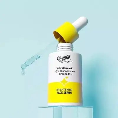 Picture of Chemist At Play 10% Vitamin C Face Serum 30ml |Brightens & Gives Glow |Fades Dark Spots |Treats Hyperpigmentation| Balances Melanin Production | Ethyl Ascorbic Acid & Glucosamine | For All Skin Types