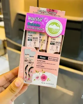 Picture of 𝗞𝗮𝗿𝗶𝘁𝗲 𝗣𝗶𝗻𝗸 & 𝗕𝗹𝗮𝗰𝗸 𝗠𝘂𝗱 𝗠𝗮𝘀𝗸