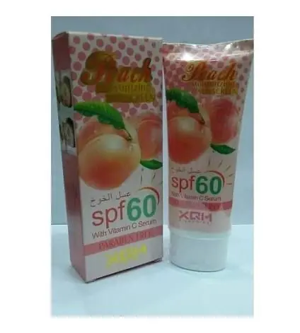 Picture of XQM Moisturizing Sunscreen Peach with vitamin c serum 60+