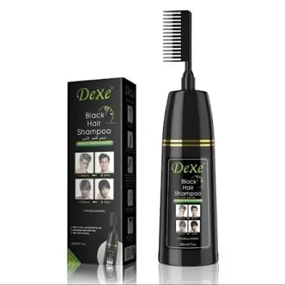 Picture of Dexe Black Hair Shampoo Hair Color for Gray Hair Coverage only 5 Minutes Maintain Hair Color a Months for Men and Women Apstour Hair Color Shampoo for Gray Hair – Magic Hair Dye Shampoo – Colors Hair in Minutes–Long Lasting–200 Ml–3-In-1 Hair Color–Ammon