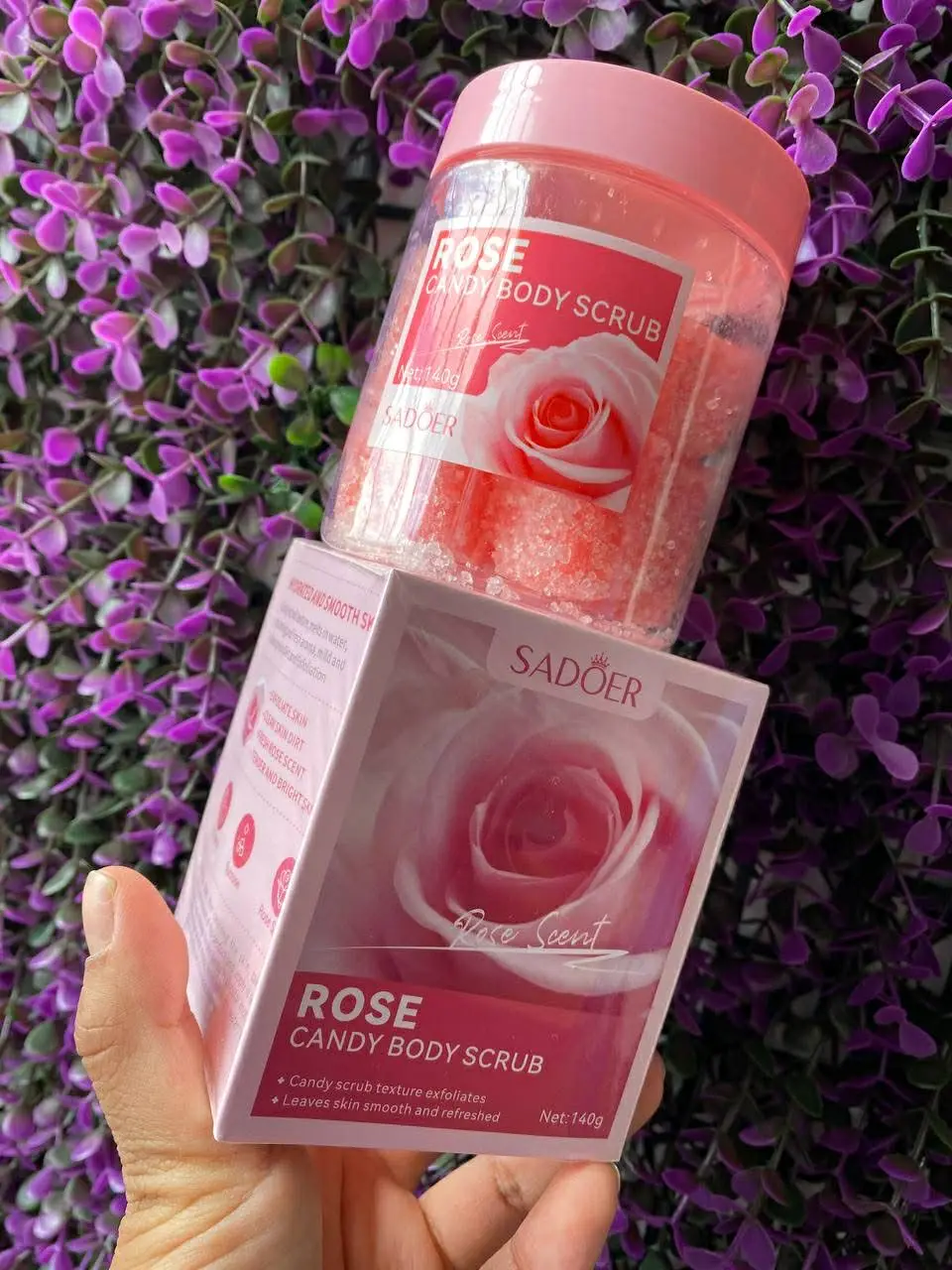 Picture of SADOER Rose Candy Body Scrub Rose Scent texture Exfoliates Skin smooth and refreshed 140gm