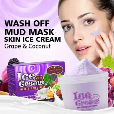 Picture of AICHUN BEAUTY Ice Cream Facial Wash Off Mud Mask Oil-Control Deep Cleaning Moisturizing Exfoliation Blackhead Skin Care 100g