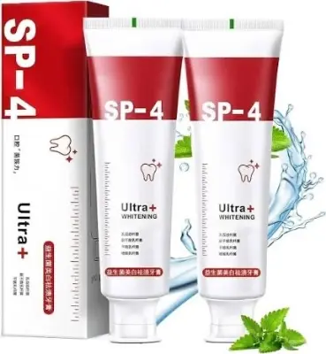 Picture of SP 4 UltraBrightening Toothpaste, Advanced Whitening Formula for Stain Removal and Enamel Protection| Fresh Mint Flavor| 120 gm