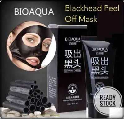 Picture of Bioaqua Bamboo Charcoal Purifying Peel-off Black Mask Blackhead Remover Acne Treatments Face Care Sunction Deep Cleansing - 60gm (Next lavel cosmic)