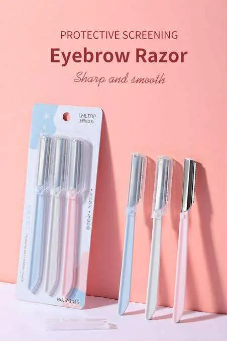 Picture of LMLTOP 3pcs Stainless Steel Eyebrow Razor Set High Quality Face Razors Eyebrow (Next lavel cosmic)