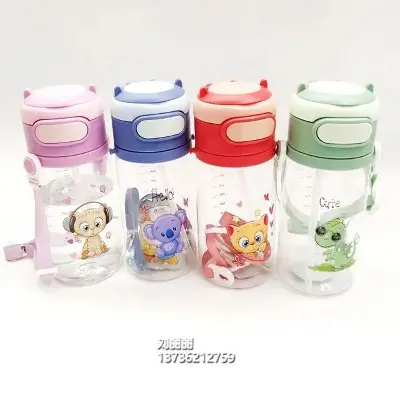 Picture of Water bottle | Good quality bottle | 550ml baby water bottle | School bottle cute designe - Multicolor